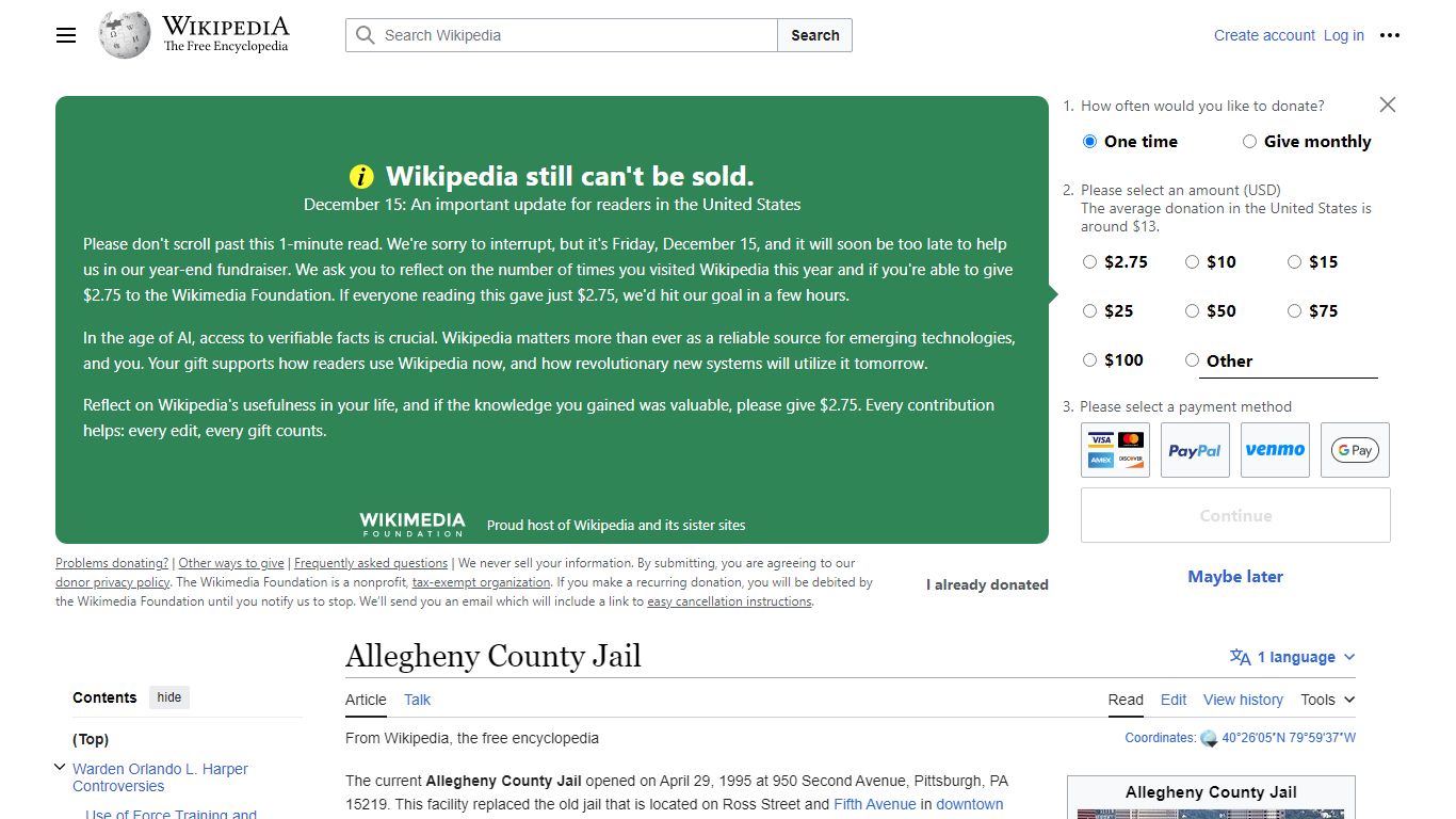 Allegheny County Jail - Wikipedia